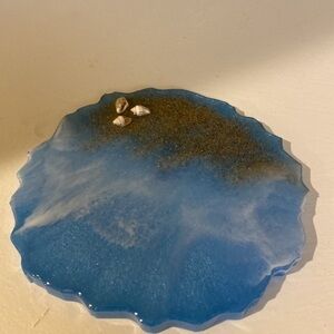 Hand crafted ocean themed acrylic resin jewelry/ trinket tray